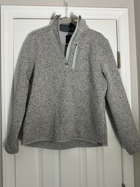 Figs Heather Gray Sherpa Lined Quarter-Zip Pullover